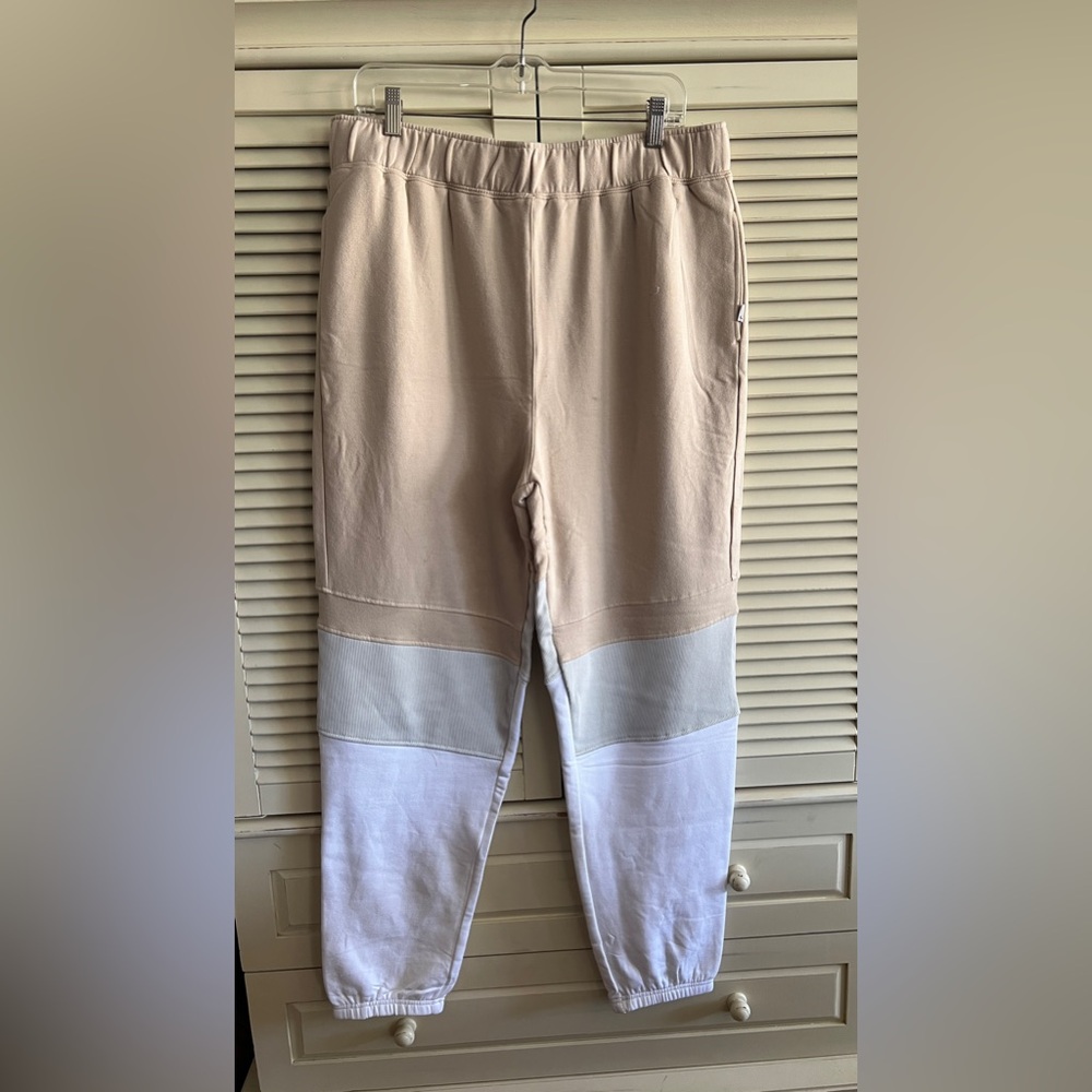 Tri-Colored feat clothing x Helen Owen Collab Joggers, XL, NWT